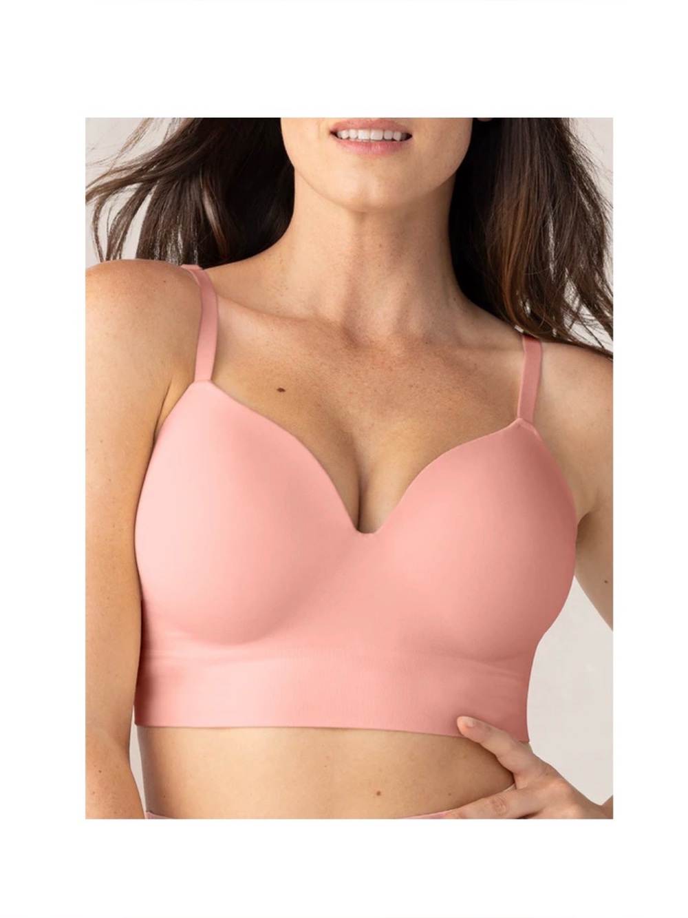 Shapermint  Truekind Supportive Comfort Wireless Shaping Bra - small- Rose Tan